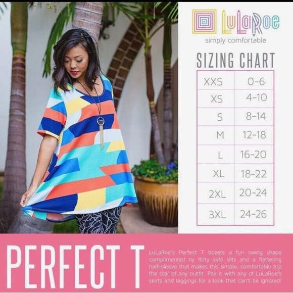 LuLaRoe Colorful Perfect T - Picture 2 of 3